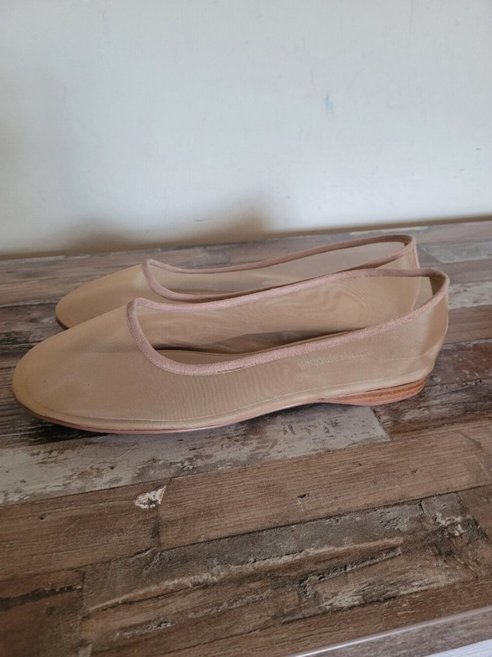 Free People Jeffrey Campbell Ballet Mesh See Through Flats Beige Shoes size 8 - Picture 4 of 8